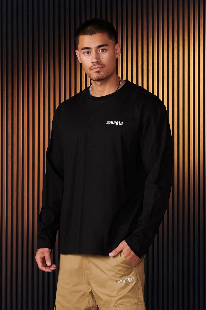 Men's YoungLA Gym 801 Eternal Longsleeves Shirts Black | SQ9853-247 USA