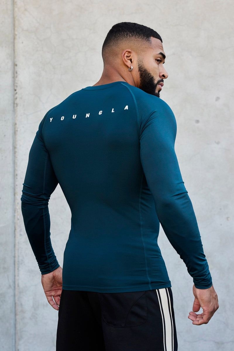 Men's YoungLA Gym 802 Speed Compression Longsleeves Shirts Black | ZN8540-139 USA