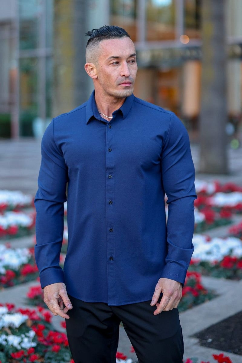 Men's YoungLA Gym 803 Formal Dress Shirts Shirts Black | YW2430-876 USA