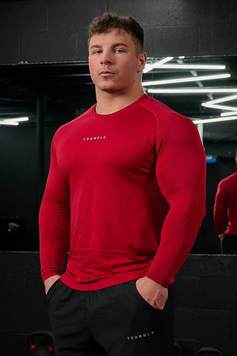 Men's YoungLA Gym 823 New Gen Compression Longsleeves Shirts Beacon Blue | GK0153-679 USA