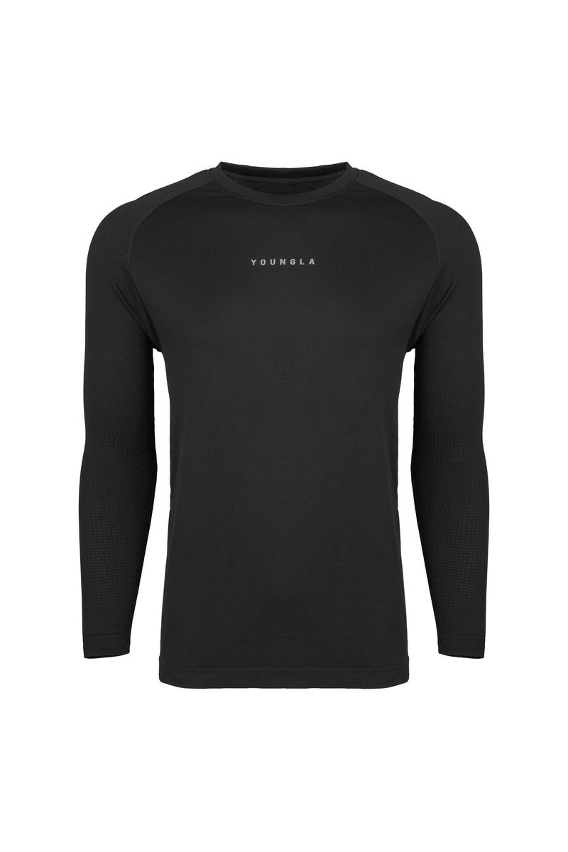 Men\'s YoungLA Gym 823 New Gen Compression Longsleeves Shirts Black | GR6859-032 USA