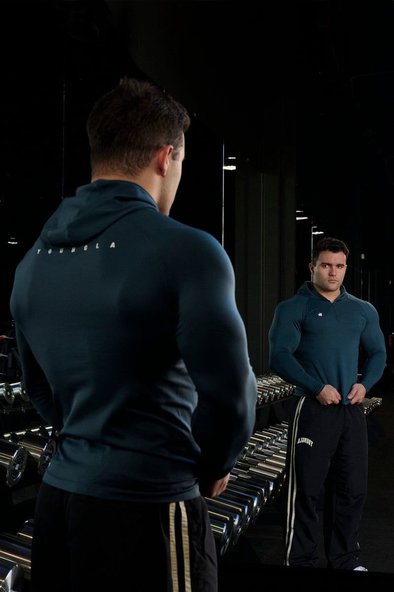 Men's YoungLA Gym 832 SuperVillain Compression Hoodies Hoodies Black | ZH5719-420 USA