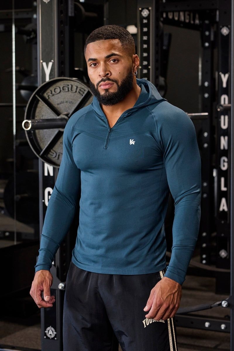 Men's YoungLA Gym 832 SuperVillain Compression Hoodies Hoodies Black | ZH5719-420 USA