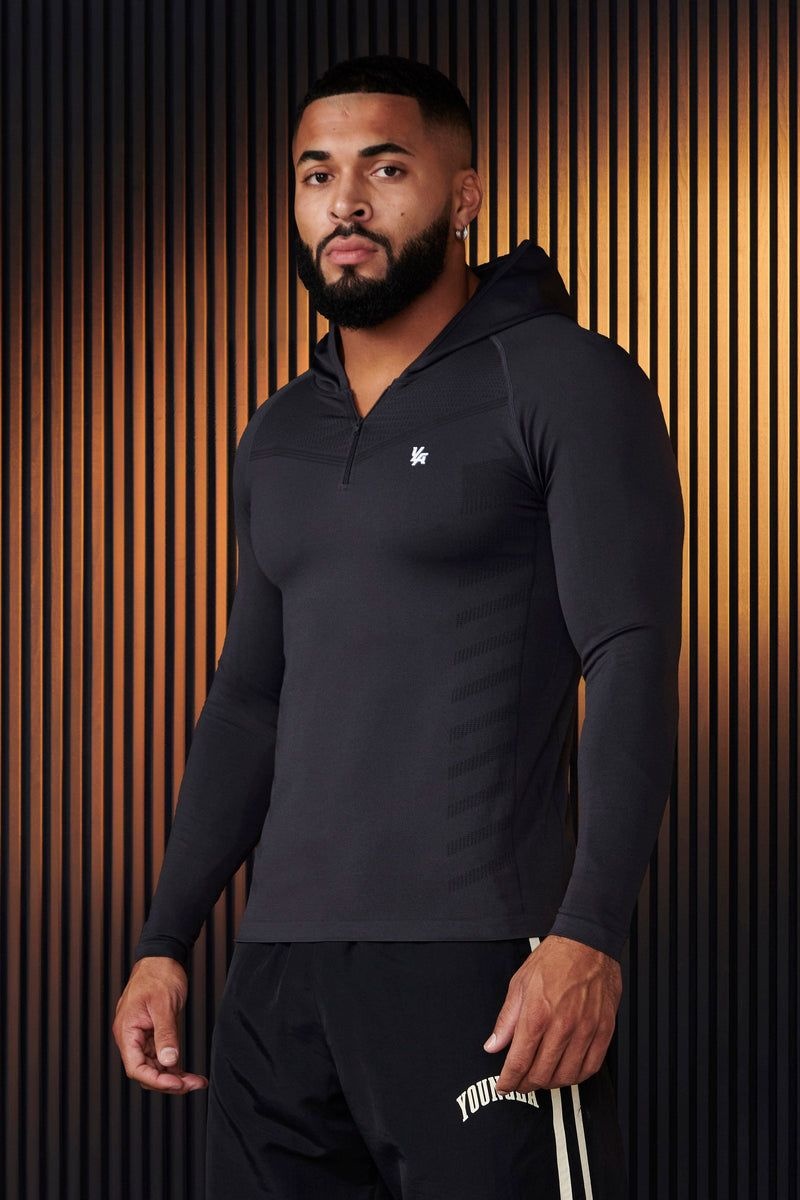 Men\'s YoungLA Gym 832 SuperVillain Compression Hoodies Hoodies Charcoal | NA5204-978 USA