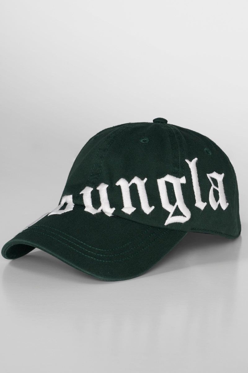 Men\'s YoungLA Gym 9005 Tilted Logo Dad Hat Hats Jungle Green | JR9874-326 USA