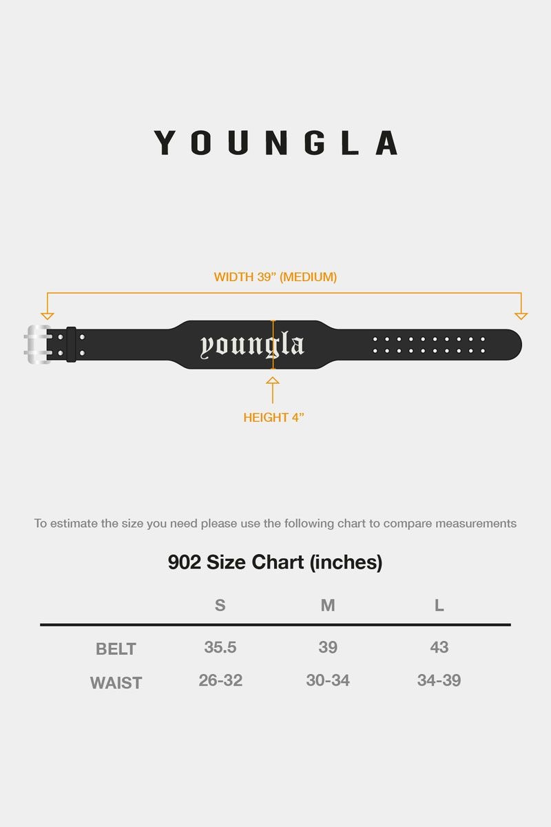 Men's YoungLA Gym 902 8mm Leather Belts Belts Black | FT8179-256 USA