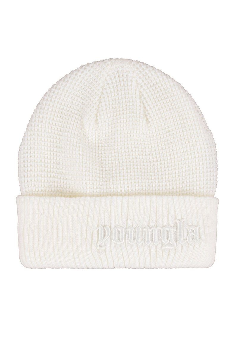 Men\'s YoungLA Gym 905 Testament Beanies Beanies White | MO7463-801 USA