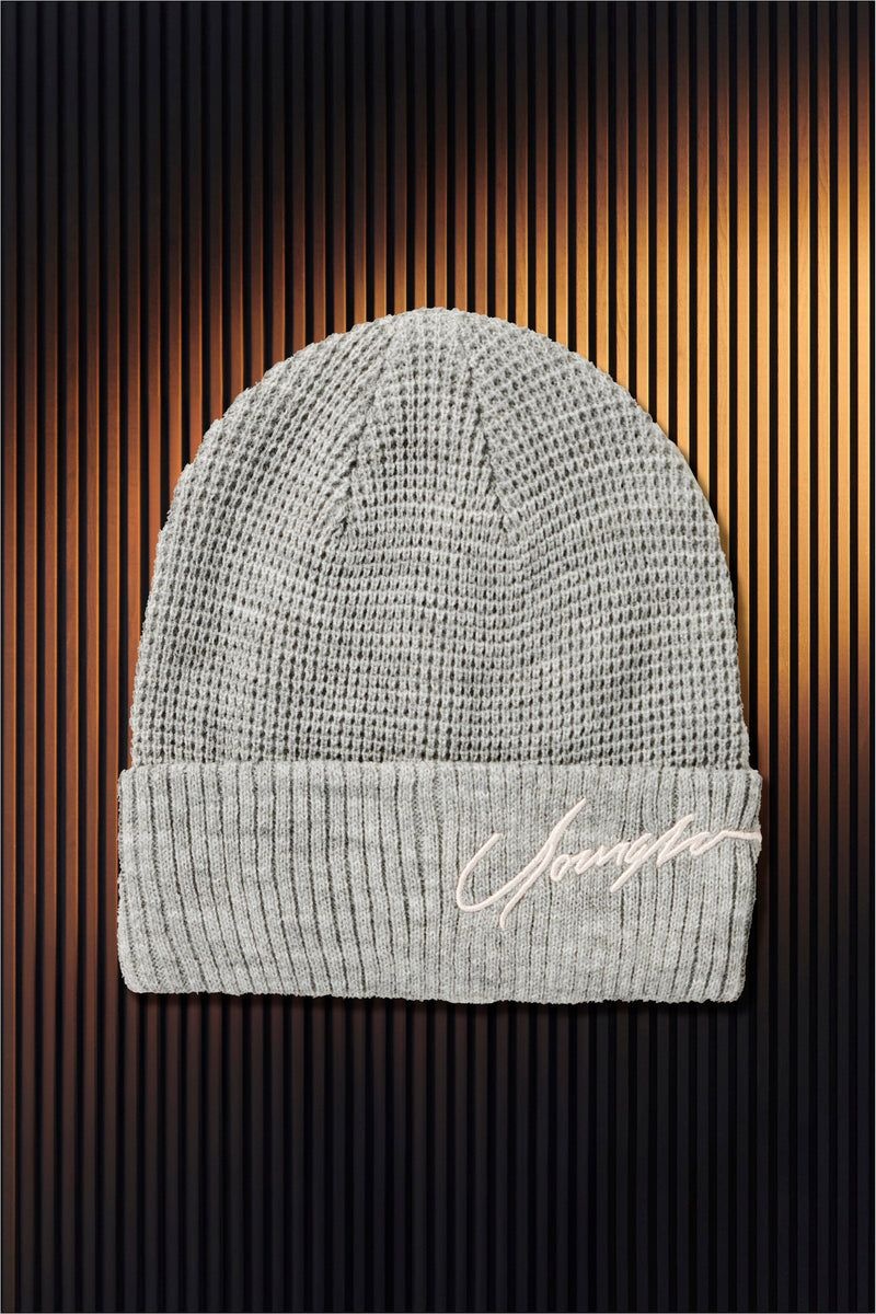 Men's YoungLA Gym 906 Signature Beanies Beanies Antique White | PE5913-260 USA