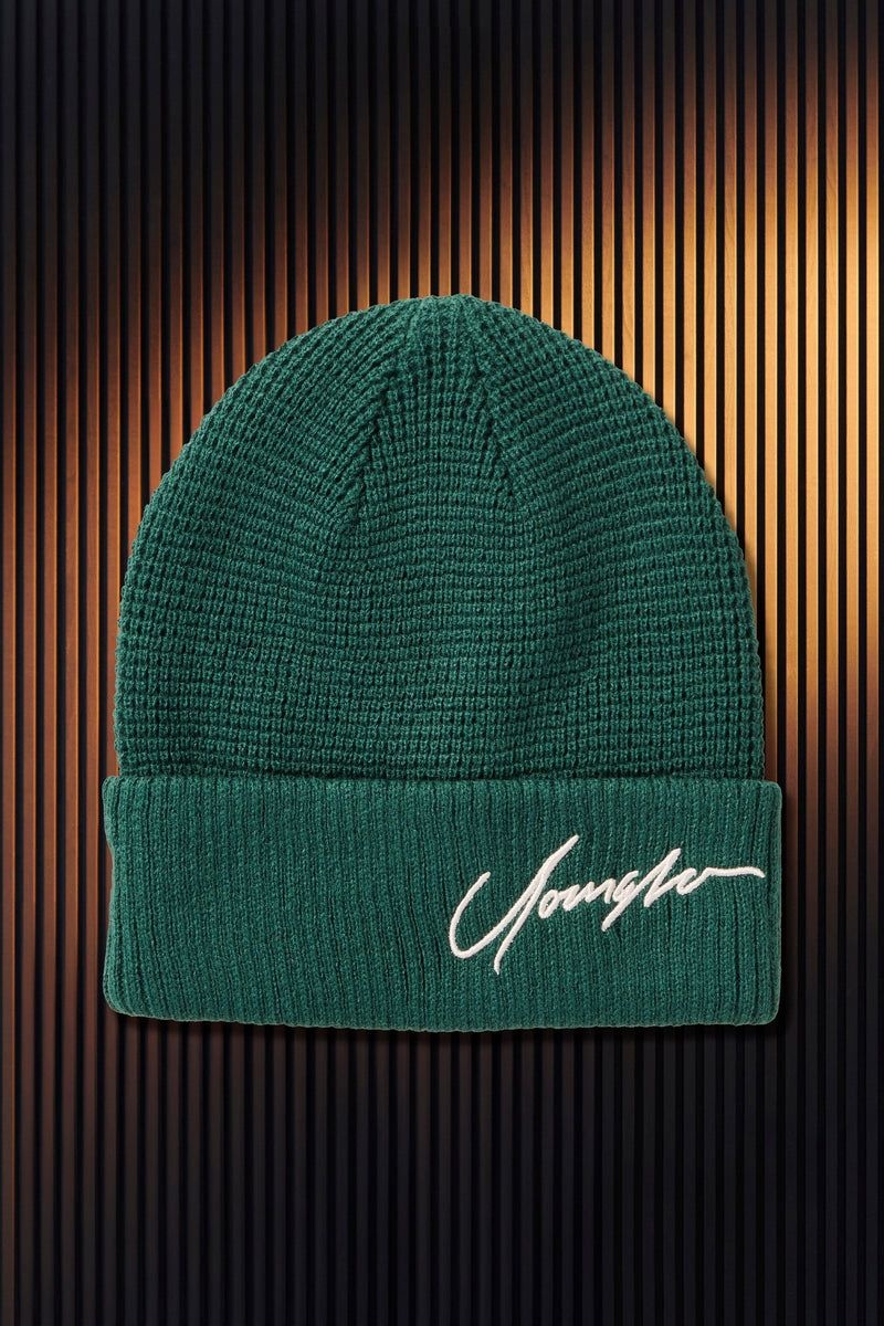 Men\'s YoungLA Gym 906 Signature Beanies Beanies Deep Teal | DY0419-653 USA