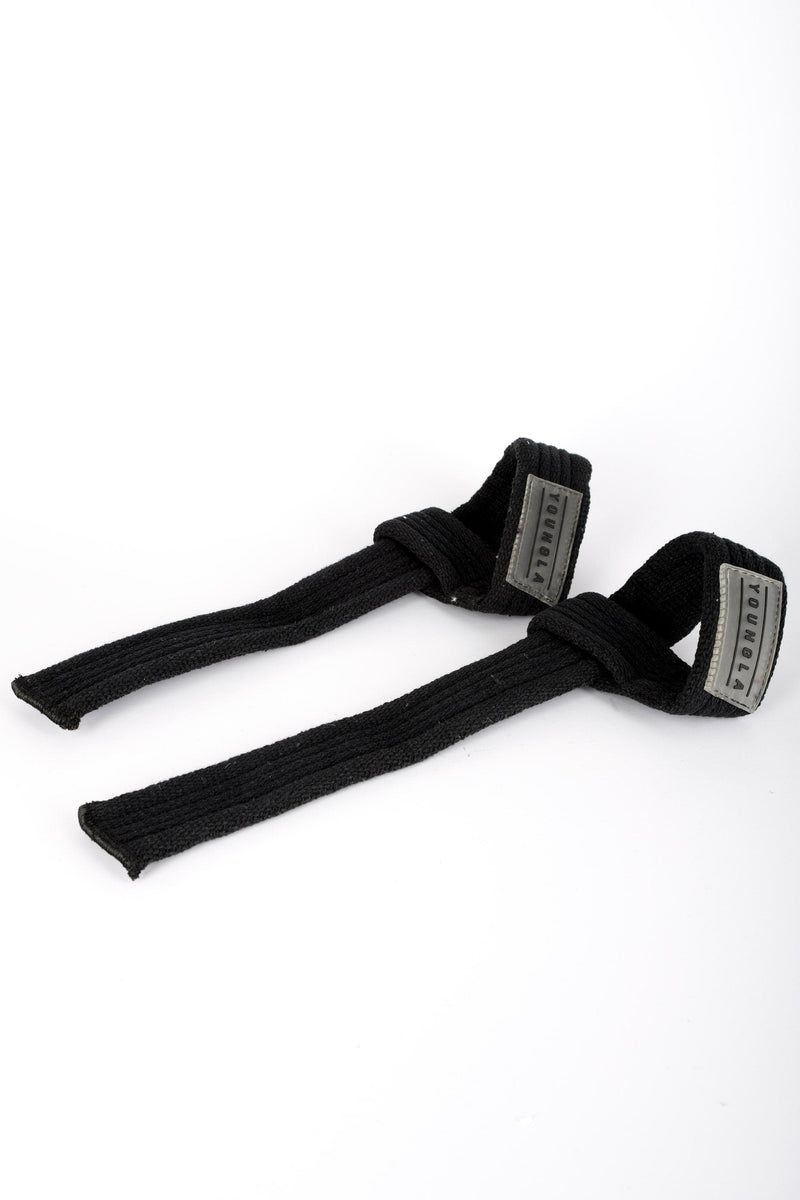 Men's YoungLA Gym 917 Lifting Straps Wrist Wraps Black | NK2481-069 USA