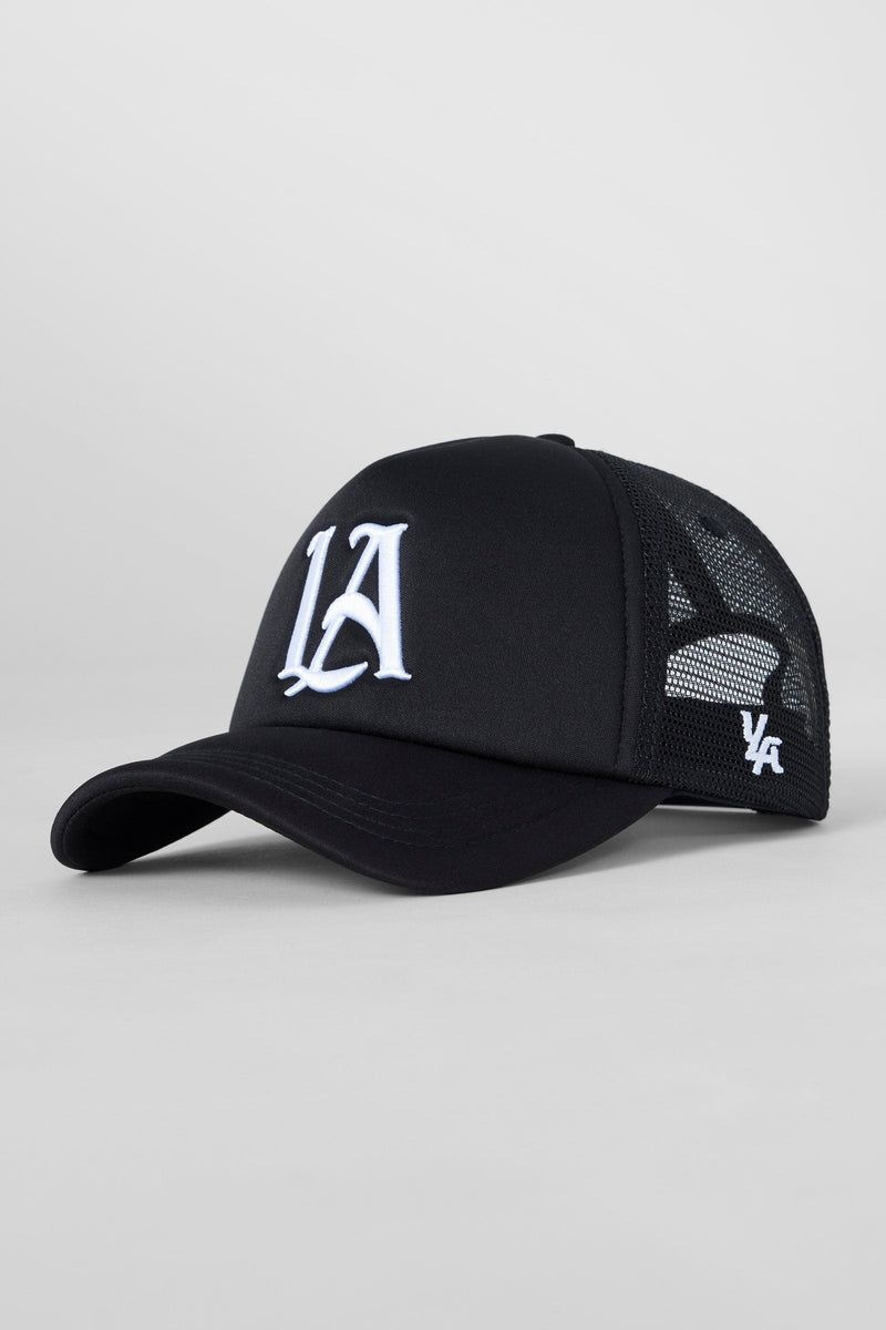 Men's YoungLA Gym 923 LA Trucker Hats Hats Black | JM9485-123 USA