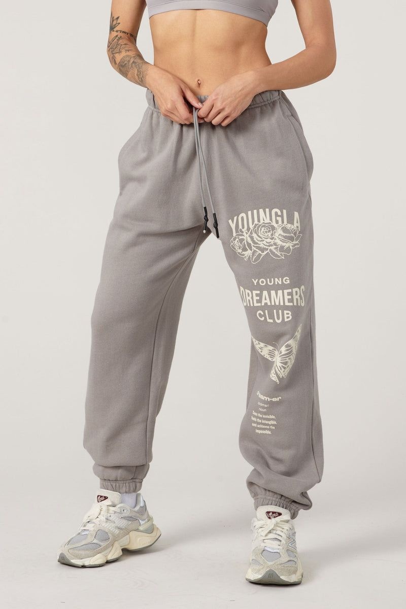 Women\'s YoungLA Gym W211 Dreamer Joggers Pants Stone Grey | NQ4590-176 USA