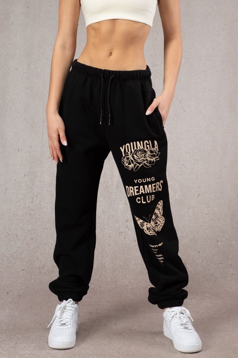 Women\'s YoungLA Gym W211 Dreamers Joggers Pants Black | PD1756-043 USA