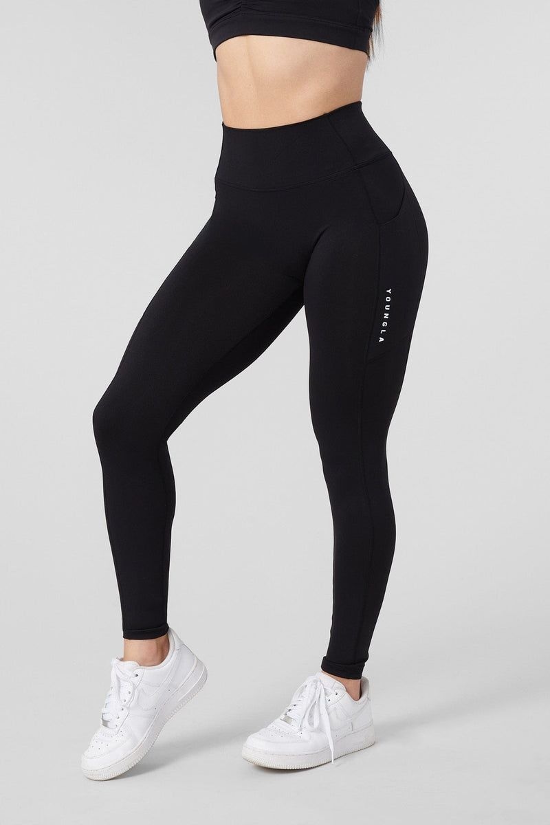 Women\'s YoungLA Gym W214 Power Leggings Leggings Black | JT3915-820 USA