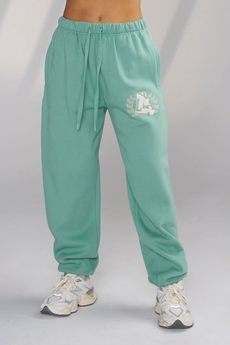 Women\'s YoungLA Gym W226 Teddy Jogger Joggers Moss Green | IH0915-362 USA