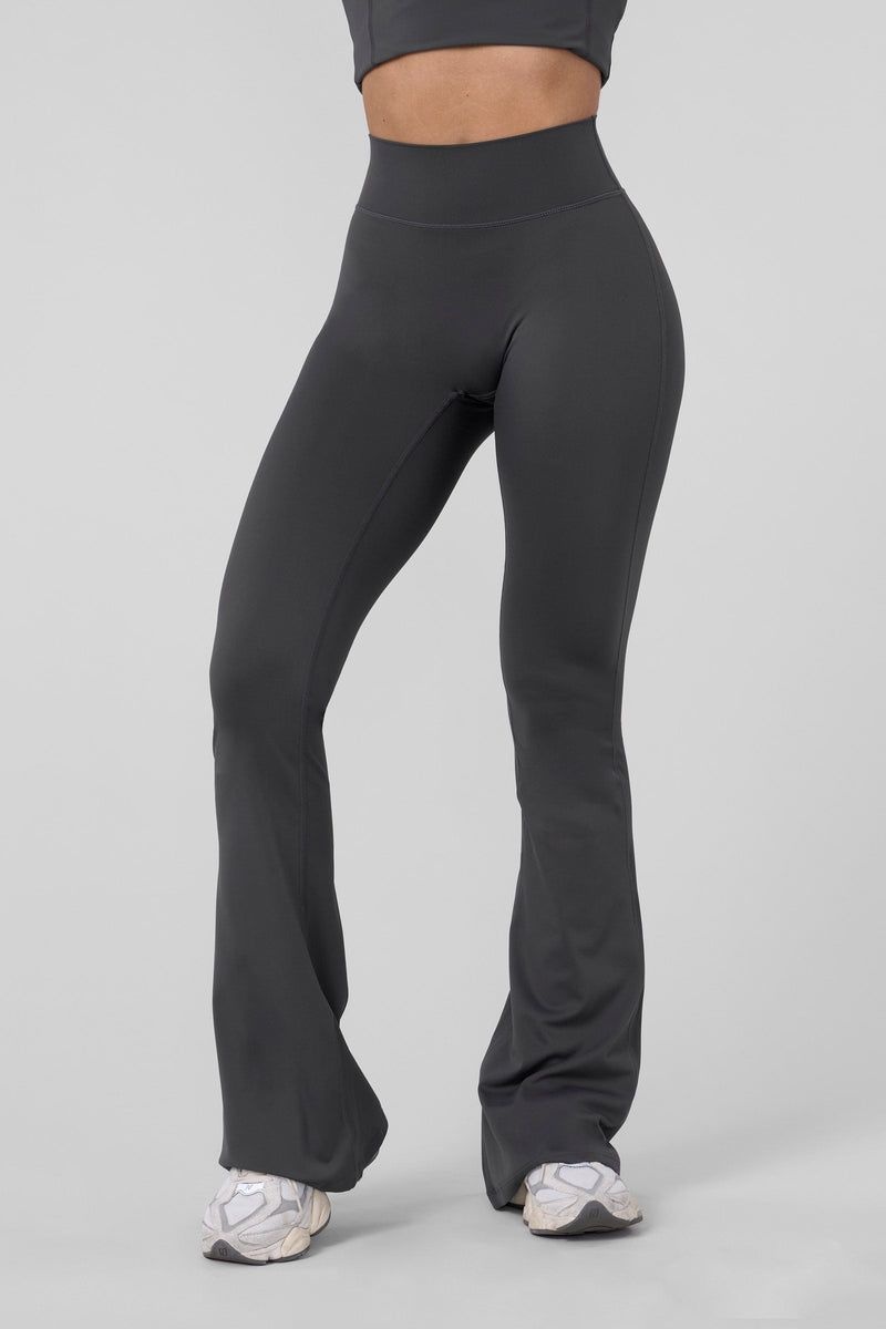 Women's YoungLA Gym W227 Curve Flare Leggings Leggings Black | OJ1982-034 USA