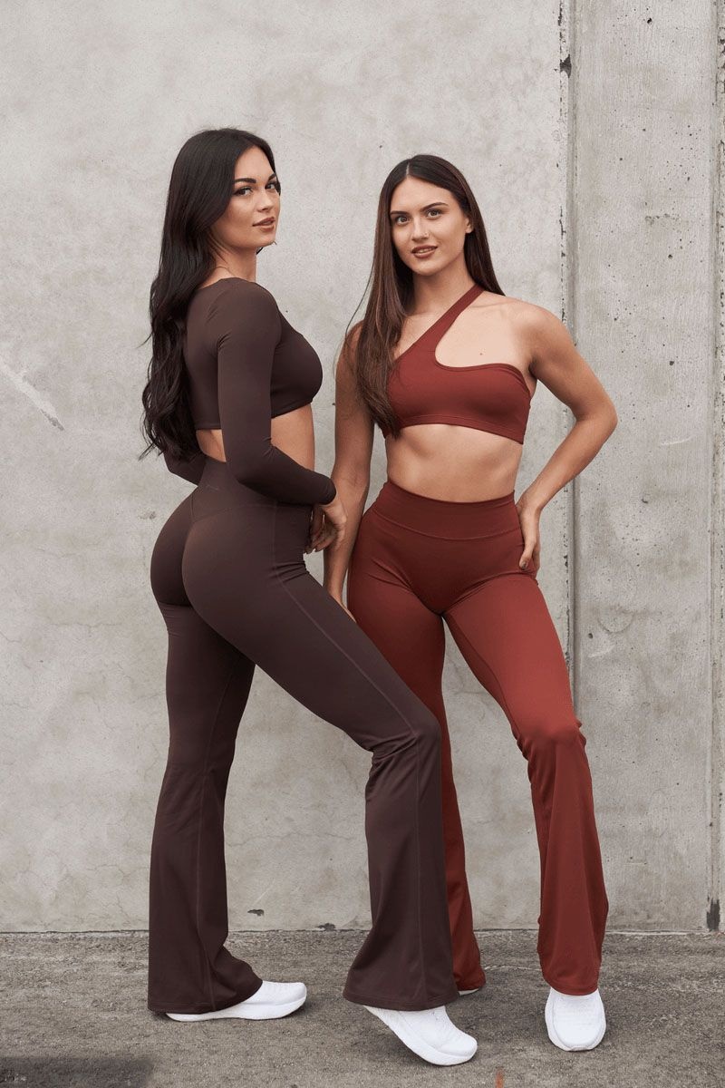 Women's YoungLA Gym W227 Curve Flare Leggings Leggings Bossy | CH8932-471 USA