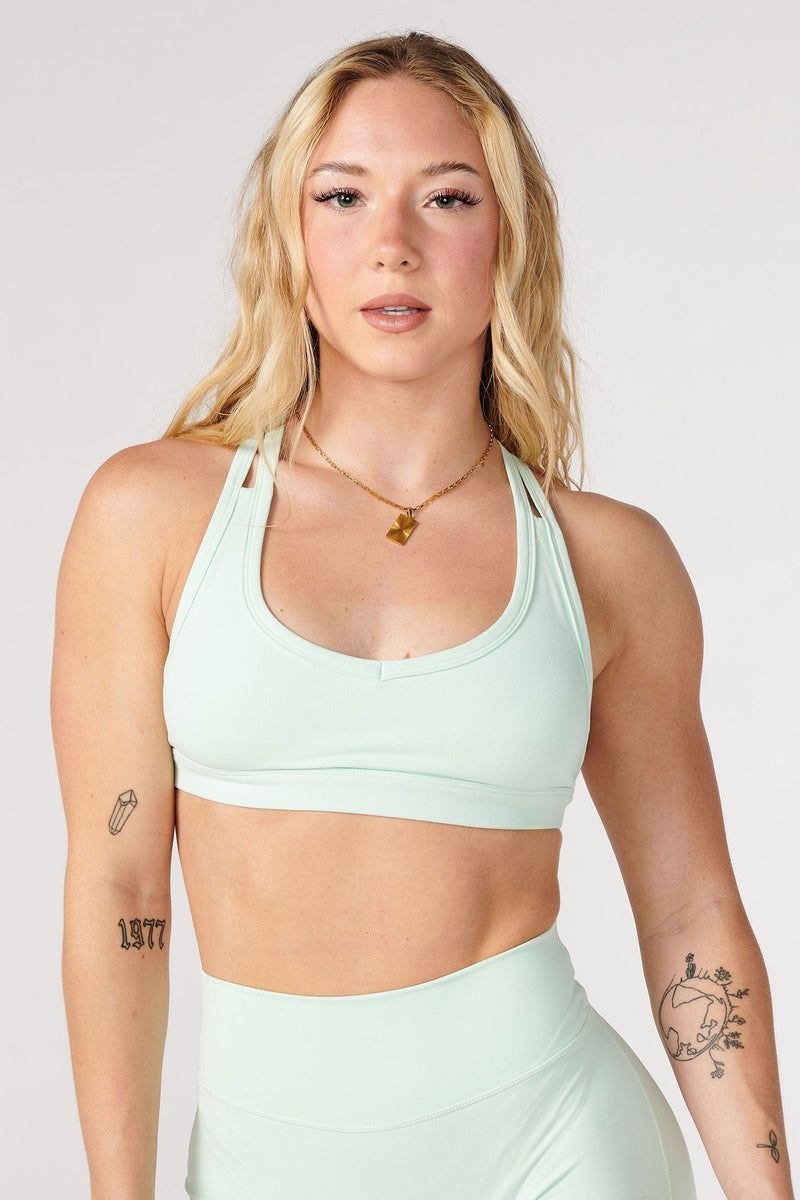 Women's YoungLA Gym W318 Effortless Sports Bra Bras Mint Green | LP5839-276 USA