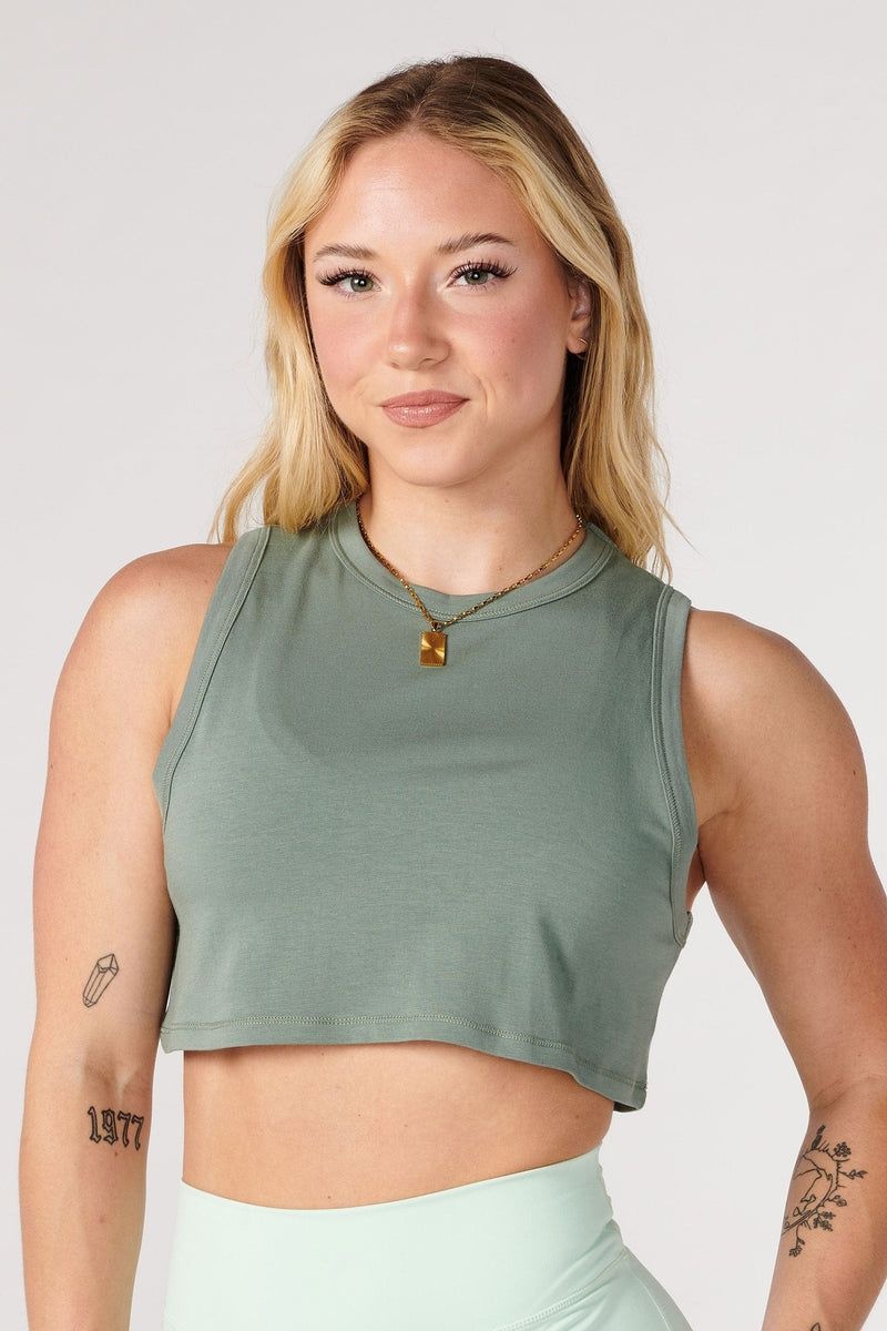 Women's YoungLA Gym W321 Cloud Modal Tank Tanks Light Taupe | HZ3682-951 USA