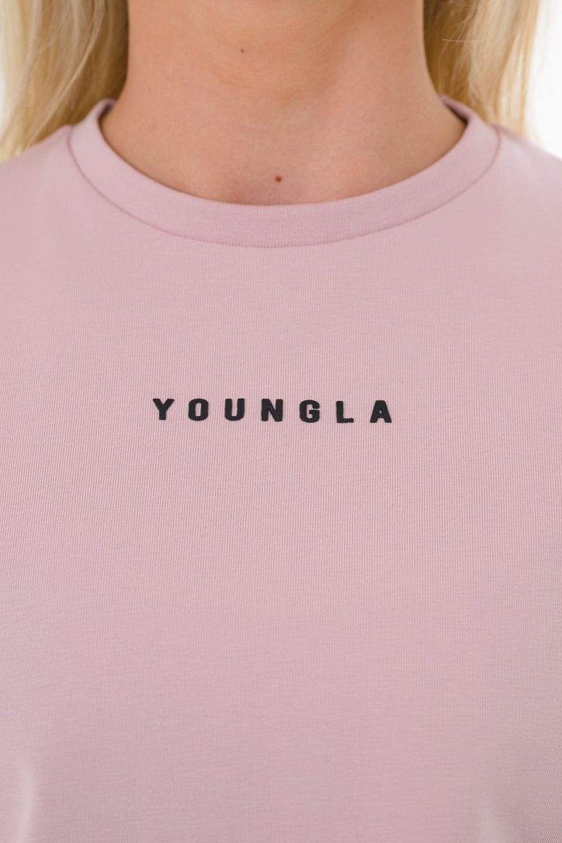 Women's YoungLA Gym W403 Established Cropped T-shirt T Shirts Pink Drink | NS0918-452 USA