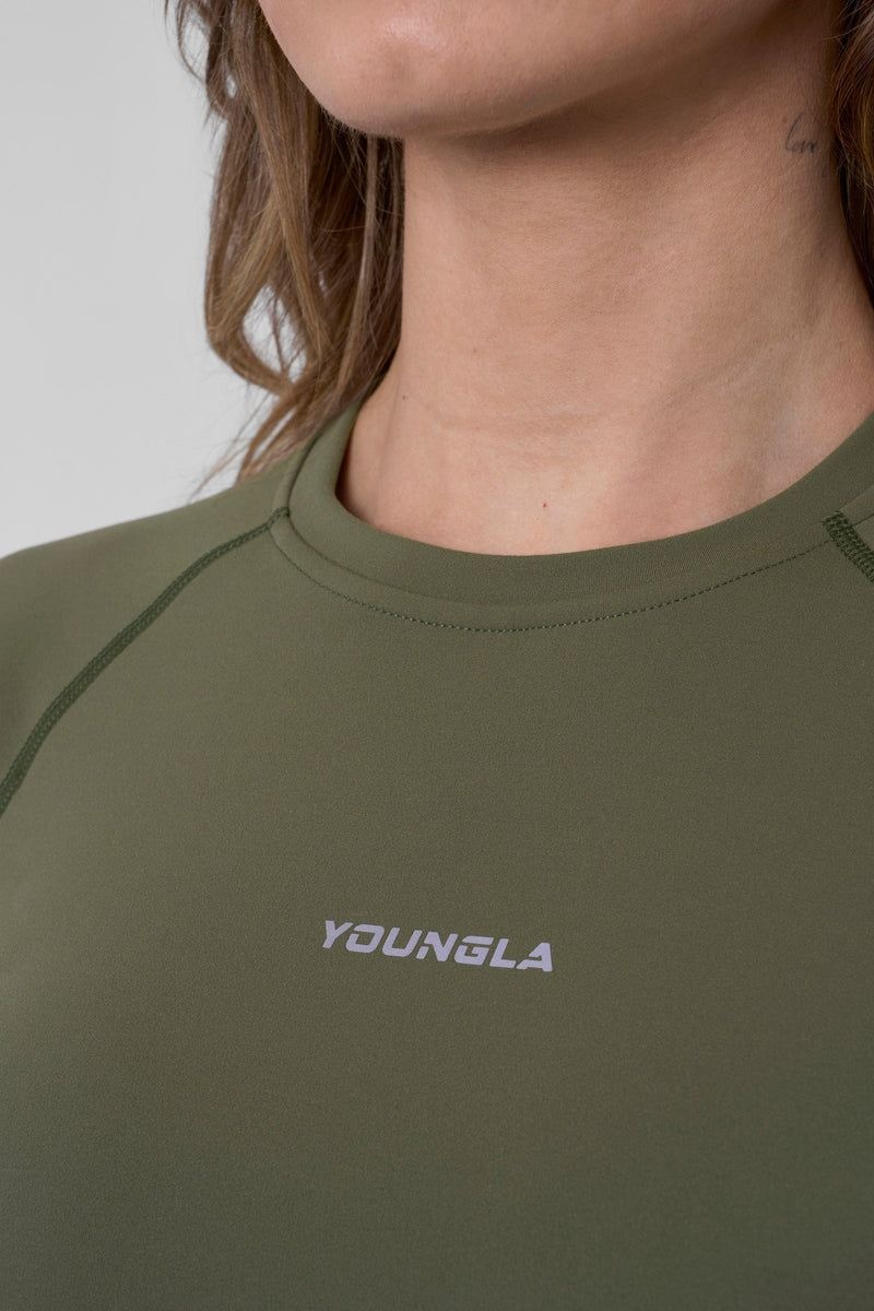 Women's YoungLA Gym W439 Compression Cap Sleeve Shirt Shirts Black | VA6045-728 USA