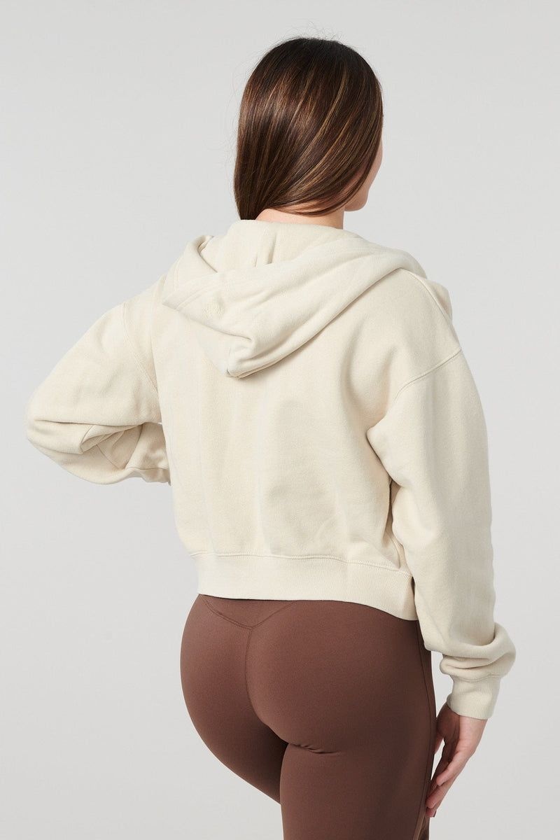 Women's YoungLA Gym W503 Essential Zip-up Hoodie Hoodies Brown | BS2396-415 USA