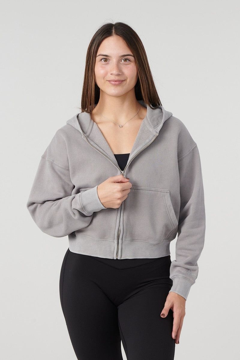 Women's YoungLA Gym W503 Essential Zip-up Hoodie Hoodies Brown | BS2396-415 USA